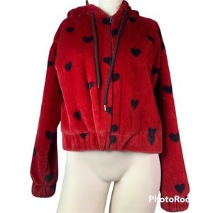 Forever 21 faux hooded jacket size M